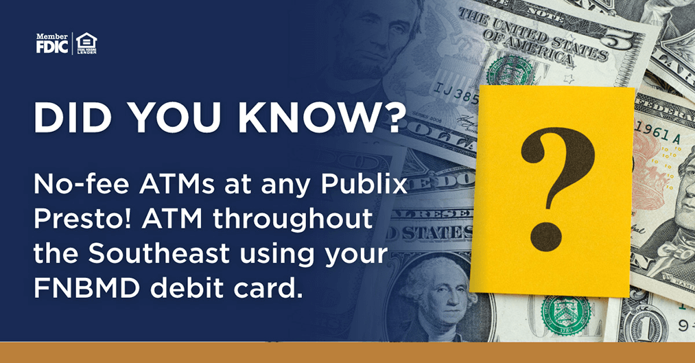 No-fee ATMs at Publix Presto