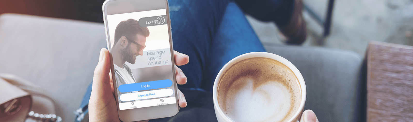 person holding mobile phone with securelock app